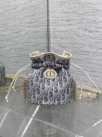 Miss Caro Raffia Series Bucket Bag with Drawstring and Chain - Image 2