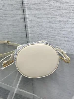 Miss Caro Raffia Series Bucket Bag with Drawstring and Chain - Image 7