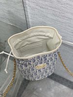 Miss Caro Raffia Series Bucket Bag with Drawstring and Chain - Image 8