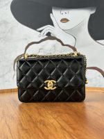 24C Double Gold Bead Flap Bag Large