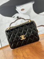24C Double Gold Bead Flap Bag Large - Image 2
