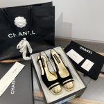 Chanel 2024 Early Spring Slingback Square Toe Block Heel Backless Sandals - Image 2