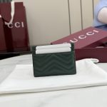 Gucci GG Marmont Green Quilted V Leather Card Holder - Image 2