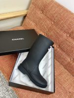 CHANEL CC Logo Rain Boots - Image 2
