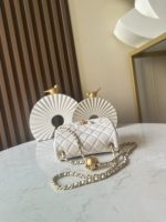 Metal CF Square Flap Bag with Gold Ball 18cm - Image 3