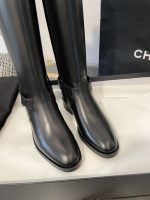 Chanel Chain Back Knee High Boots - Image 3