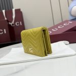 Gucci GG Marmont Mustard Yellow Quilted Leather Card Case - Image 3