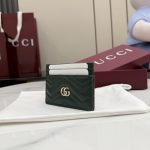 Gucci GG Marmont Green Quilted V Leather Card Holder - Image 3