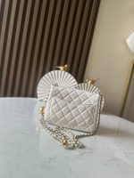 Metal CF Square Flap Bag with Gold Ball 18cm - Image 4