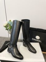 Chanel Chain Back Knee High Boots - Image 4