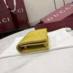 Gucci GG Marmont Mustard Yellow Quilted Leather Card Case - Image 4