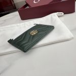 Gucci GG Marmont Green Quilted V Leather Card Holder - Image 4