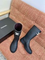 CHANEL CC Logo Rain Boots - Image 4