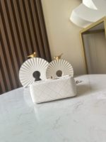 Metal CF Square Flap Bag with Gold Ball 18cm - Image 5