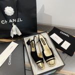 Chanel 2024 Early Spring Slingback Square Toe Block Heel Backless Sandals - Image 5