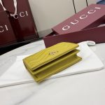 Gucci GG Marmont Mustard Yellow Quilted Leather Card Case - Image 5