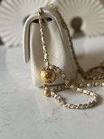 Metal CF Square Flap Bag with Gold Ball 18cm - Image 6