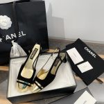 Chanel 2024 Early Spring Slingback Square Toe Block Heel Backless Sandals - Image 6