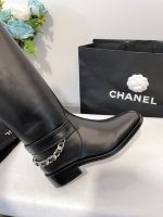 Chanel Chain Back Knee High Boots - Image 6