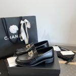 Chanel 2024 Gold Embossed Camellia Double C Loafers - Image 6