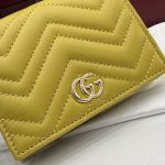 Gucci GG Marmont Mustard Yellow Quilted Leather Card Case - Image 6
