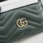 Gucci GG Marmont Green Quilted V Leather Card Holder - Image 6