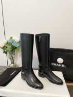 Chanel Chain Back Knee High Boots - Image 7