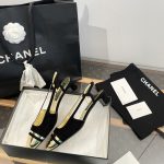 Chanel 2024 Early Spring Slingback Square Toe Block Heel Backless Sandals - Image 9