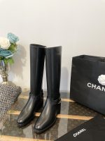 Chanel Chain Back Knee High Boots - Image 9