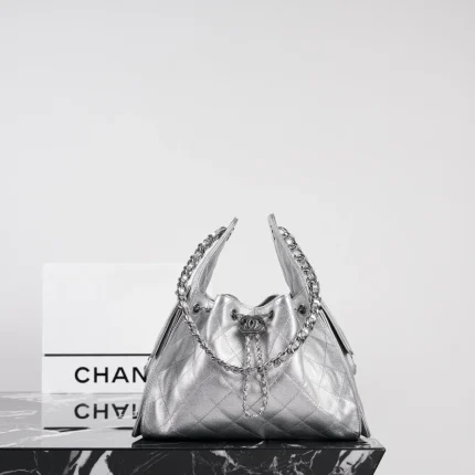 UbestLuxury Chanel Chanel 25Bag Small Metallic Silver Handbag 30cm main product photo SKU CH30685