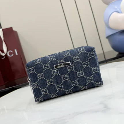 UbestLuxury Gucci Gucci GG Denim Makeup Pouch 17cm main product photo SKU GU25232