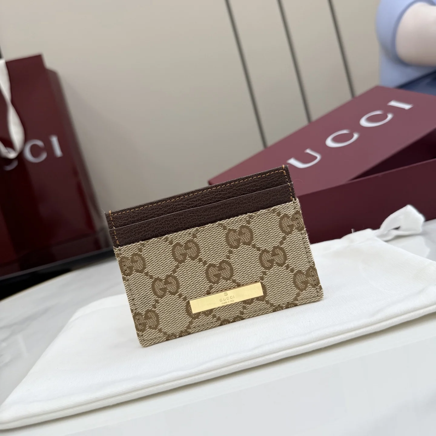 1-1217 UbestLuxury Gucci Gucci GG Canvas Card Case main product photo SKU GU25261