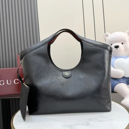 UbestLuxury Gucci Gucci Giglio Handbag Black Leather main product photo SKU GU25402