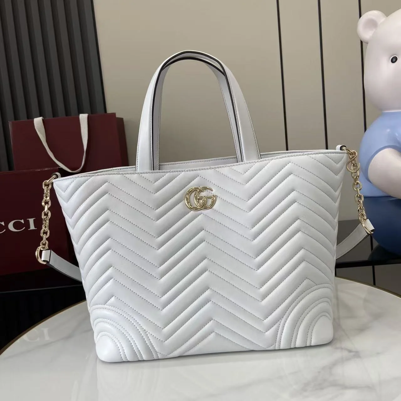 1-1581 UbestLuxury Gucci GG Marmont Tote Bag main product photo SKU GU25507