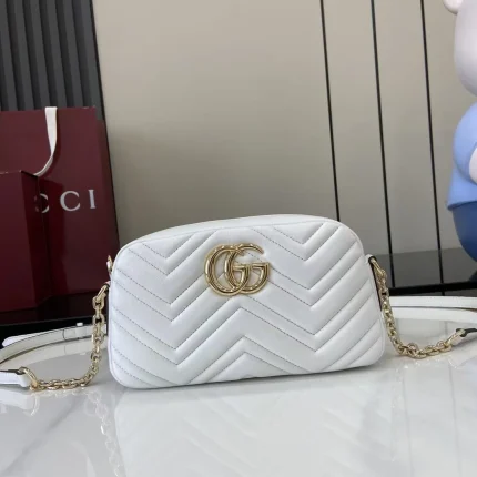 UbestLuxury Gucci Gucci GG Marmont Camera Bag White Lambskin main product photo SKU GU25530