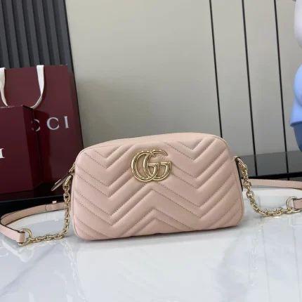 UbestLuxury Gucci Gucci GG Marmont Camera Bag Light Pink Lambskin main product photo SKU GU25531