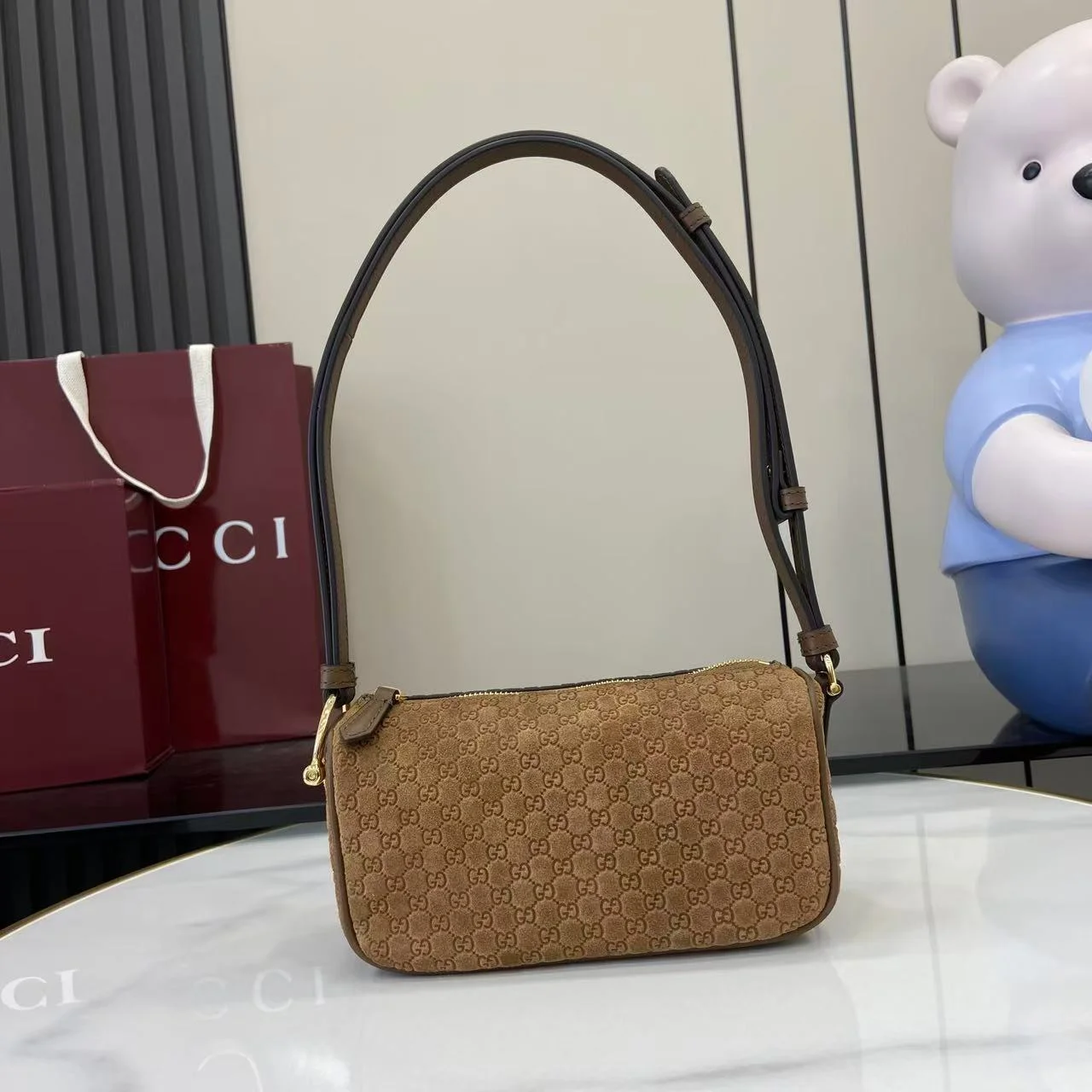1-1716 UbestLuxury Gucci Half Horsebit Handbag 19.5cm main product photo SKU GU25571