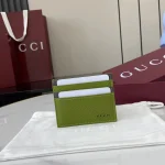 UbestLuxury Gucci Gucci Card Case Green and Gray Calfskin Leather main product photo SKU GU25712