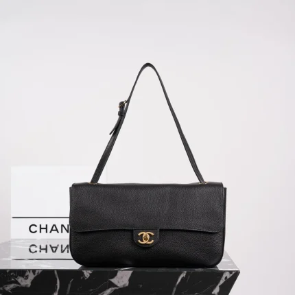 UbestLuxury Chanel CHANE Maxi Flap Bag Small Black/Gold Hardware 32cm main product photo SKU CH30623