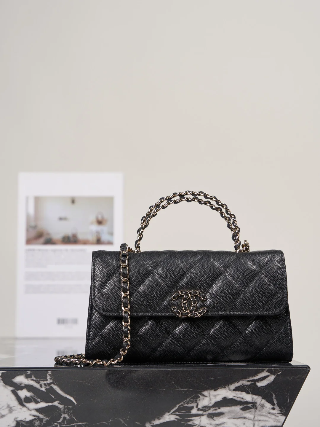 1-269 UbestLuxury Chanel Chanel 25s Kelly Chain Flap Phone Bag 18cm Black Gold main product photo SKU CH30773