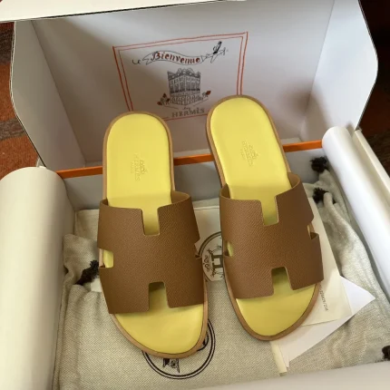 UbestLuxury Hermes Men’s H-Style Slippers with Australian Lamb Wool main product photo SKU PP-0338