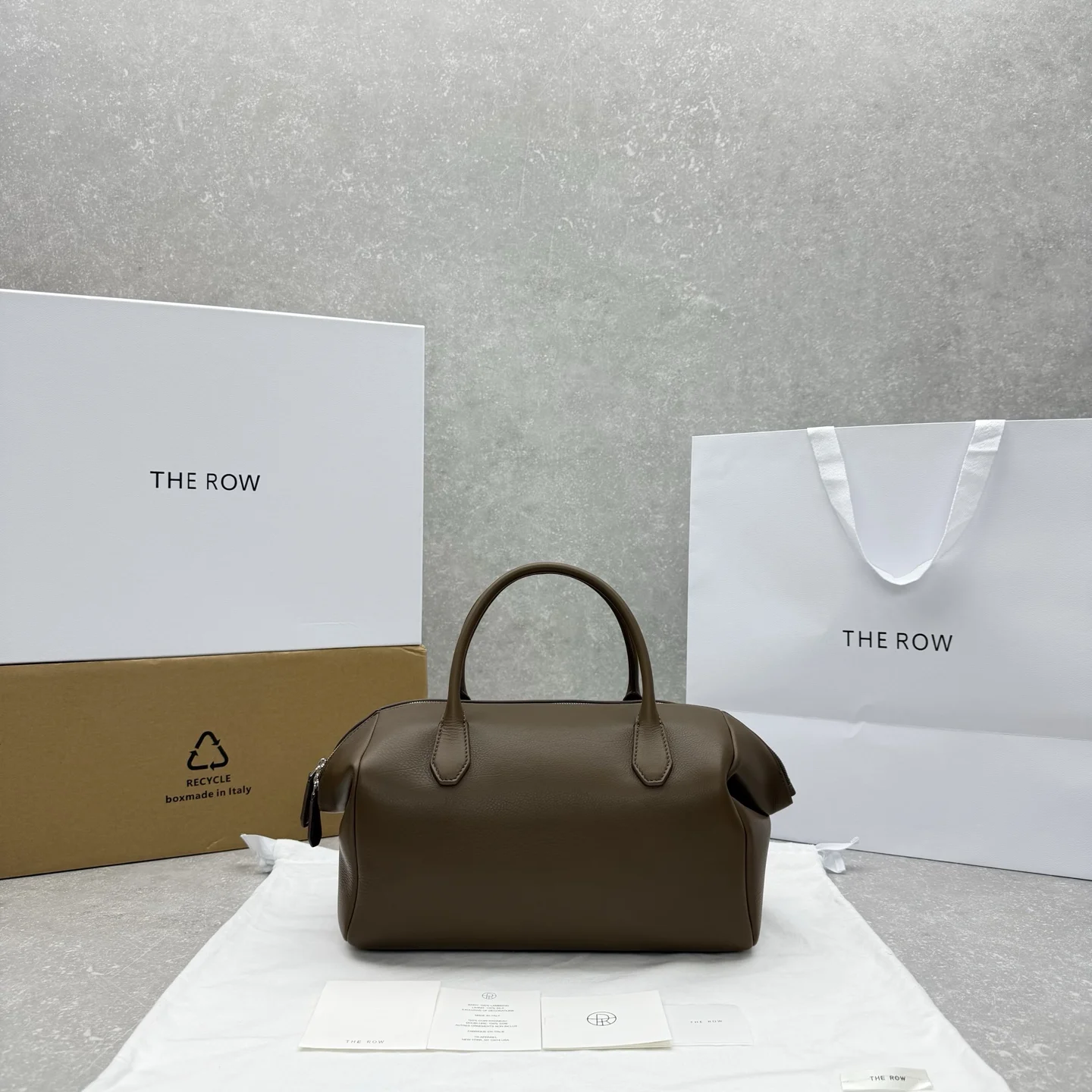 1-3217 The Row Faye Bowling Bag in Brown Calfskin Leather - Image 1
