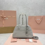 Miu Miu Vivant Shoulder Bag Small Gray