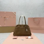 Miu Miu Vivant Shoulder Bag Medium Matte Brown