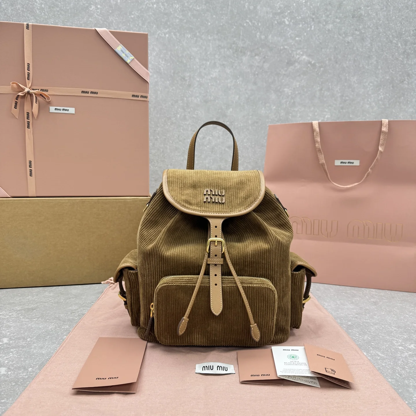 1-3366 Large Corduroy Backpack - Image 1