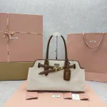 Miu Miu Aventure Handbag Small Canvas Brown
