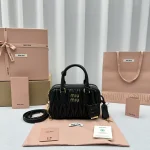 MiuMiu Bowling Bag - Small Lambskin Black
