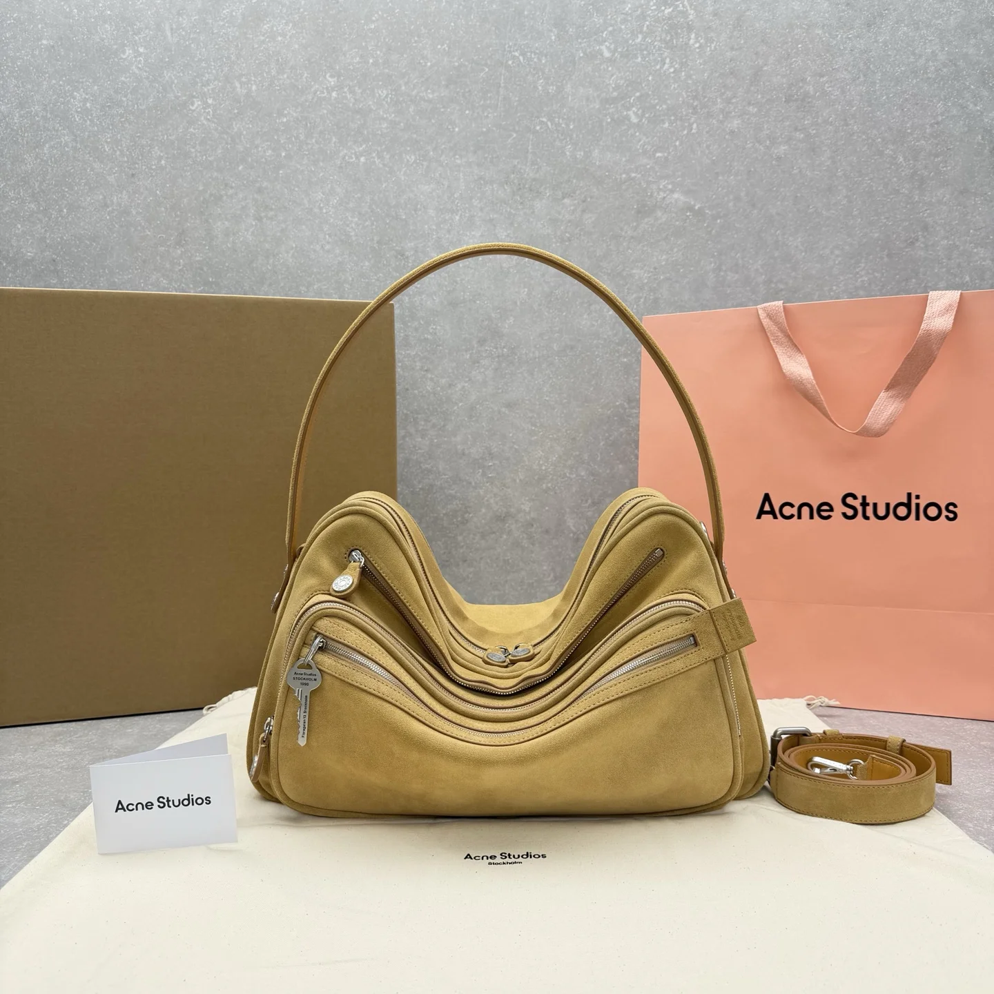 1-3517 Acne Studios Camera Bag Medium Frosted Yellow - Image 1