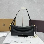Alaia LE CLICK Shoulder Bag in Black Leather