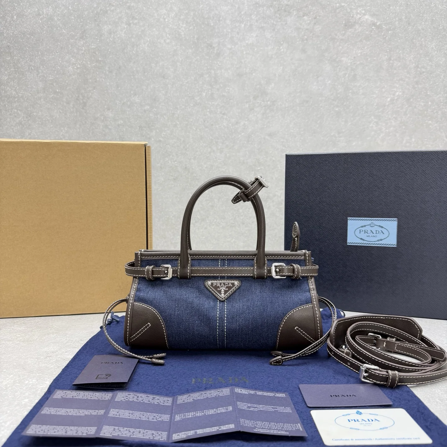 1-3621 Prada Mini Bonnie Limited Edition Denim Bag - Image 1